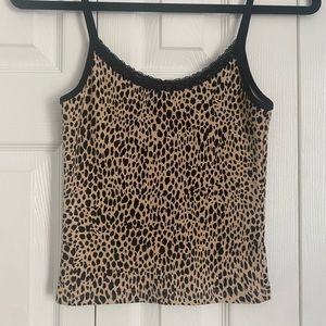 JOHN GALT CHEETAH LACE TANK